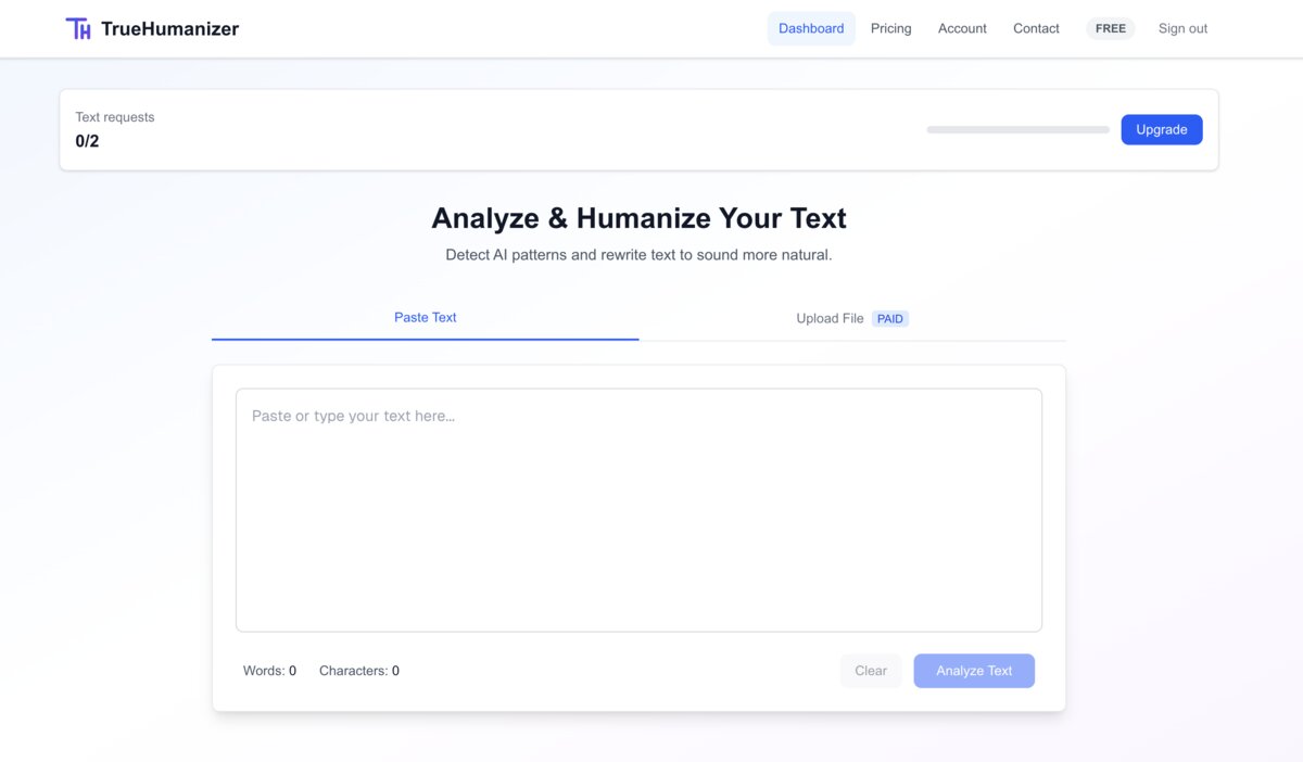 TrueHumanizer web app